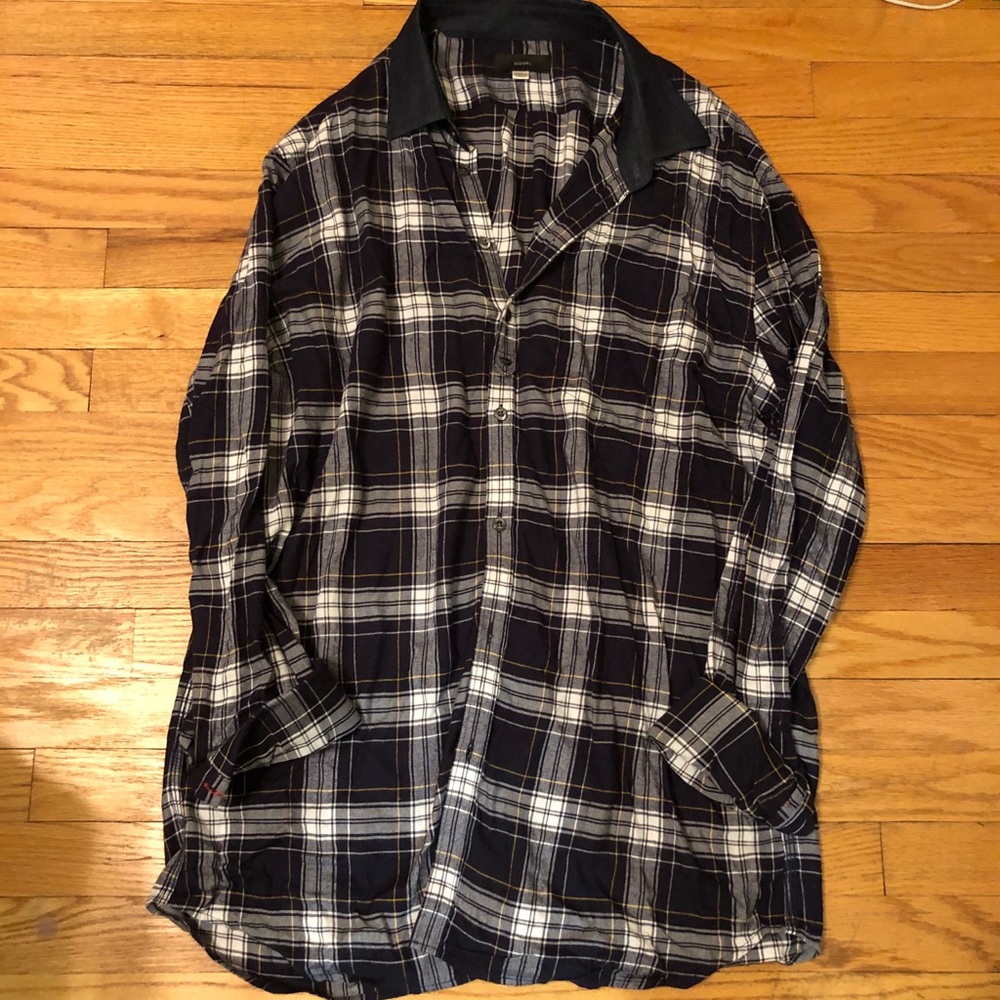 NWOT Diesel Flannel, size XXL, denim collar